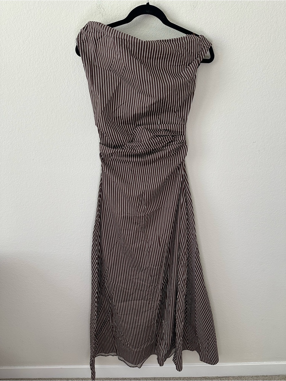 STAUD Phare Striped Cotton Maxi Dress Brown SZ US 2 - Picture 2 of 7